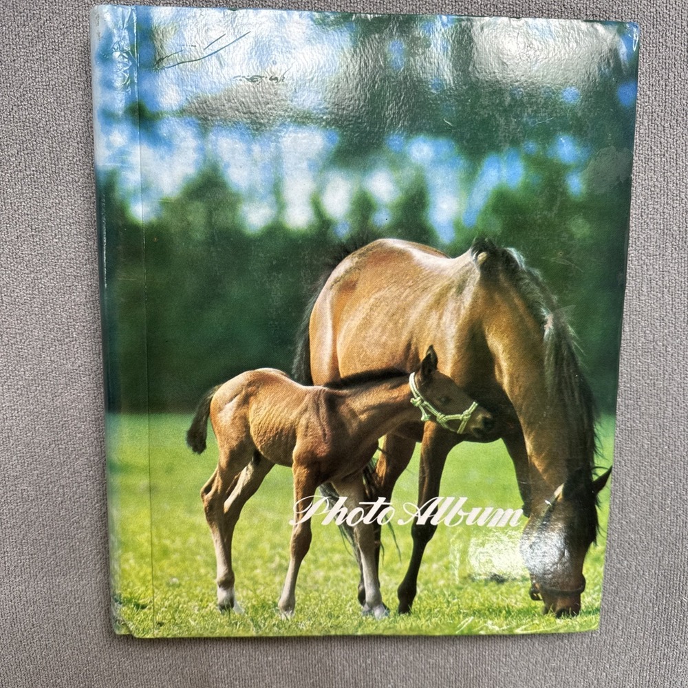 Vintage Horse Theme Photo Album In Awesome Condition Spiral Bound Great Graphics